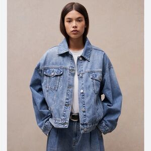 Topshop Moto Blue Denim Jacket size 12